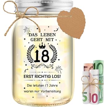 Geschenke zum 18 Geburtstag M dchen Junge LED Flaschenlicht Geldgeschenke Geburtstag 18 Geburtstag Geldgeschenke Verpackung Geschenk zum 18 Geburtstag f r Schwester Beste Freundin Klassenkamerad