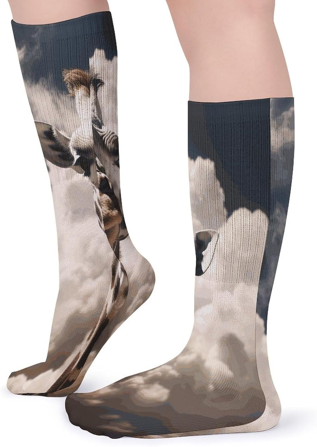 Giraffe in The Clouds Stocking - Cute Casual Long Athletic,Crew Sock for Men Women,Running Socks Soft Breathable for Gift