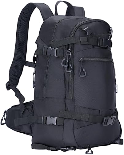 AUMTISC Mochila de esquí, mochila ligera de snowboard de 25 litros, mochila de hidratación para esquí, snowboard, senderismo, viajes, Negro -,