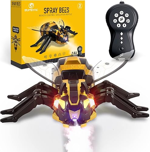 Juguetes de abeja a control remoto para niños, robot realista de abeja a control remoto, juguetes robot para niños con música, luz LED, juguetes