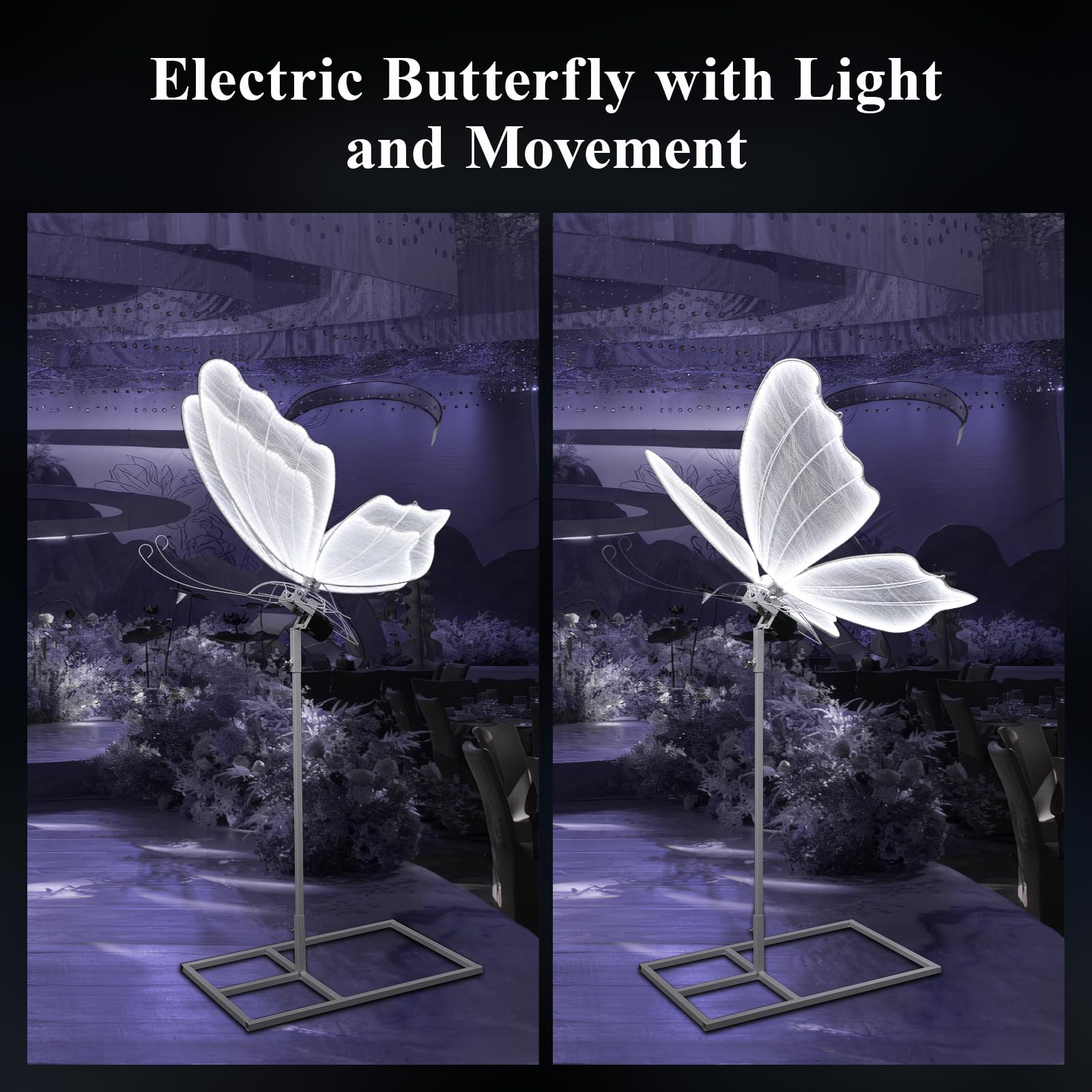 Amazon.co.jp: ウェディング電動バタフライフロアランプ:巨大な動くLED