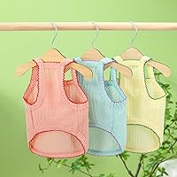 Vista 3 de Camisa de algodón para perros, camisetas ligeras de verano para mascotas, suave, transpirable, elástica, para gatos, perros, camiseta sin mangas