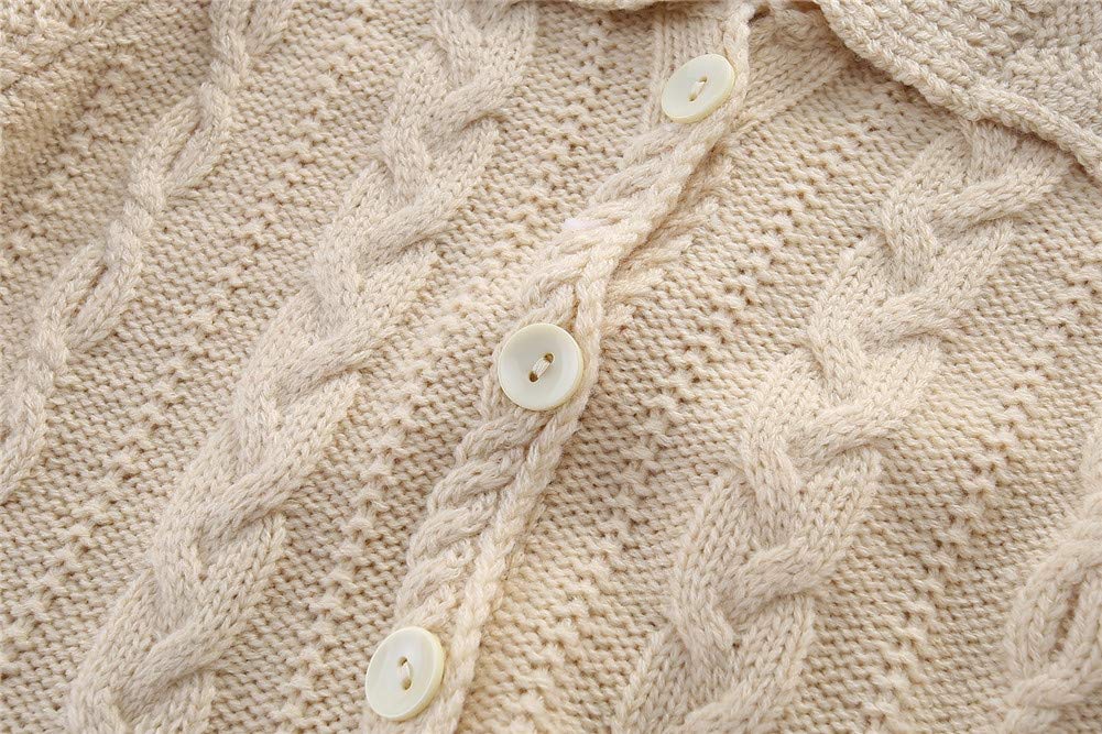 Mud Kingdom Girls Cardigan Sweater Turn Down Collar Knitted Jacket Button Down Outerwear