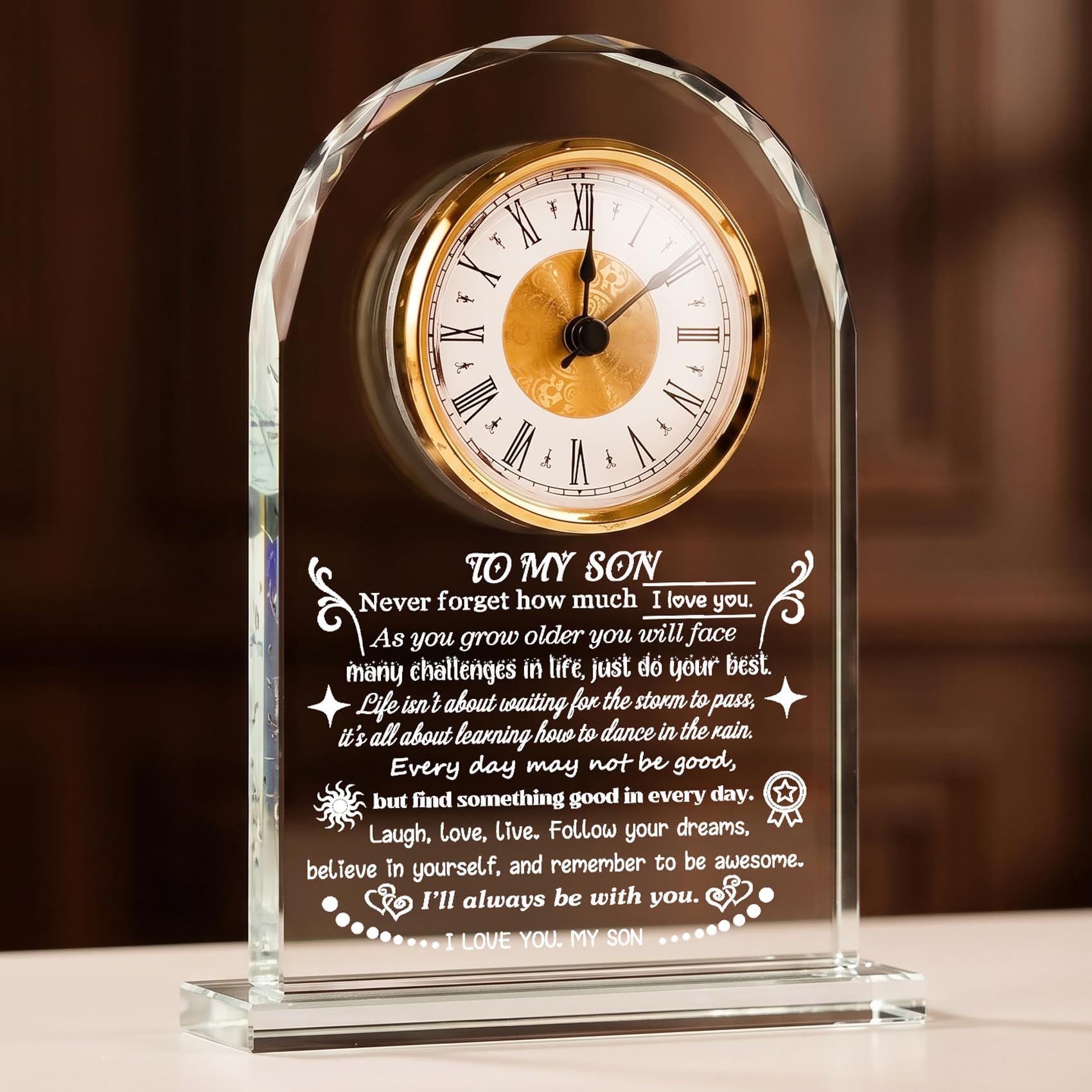 Arikyrist Crystal Clock To My Adult Son