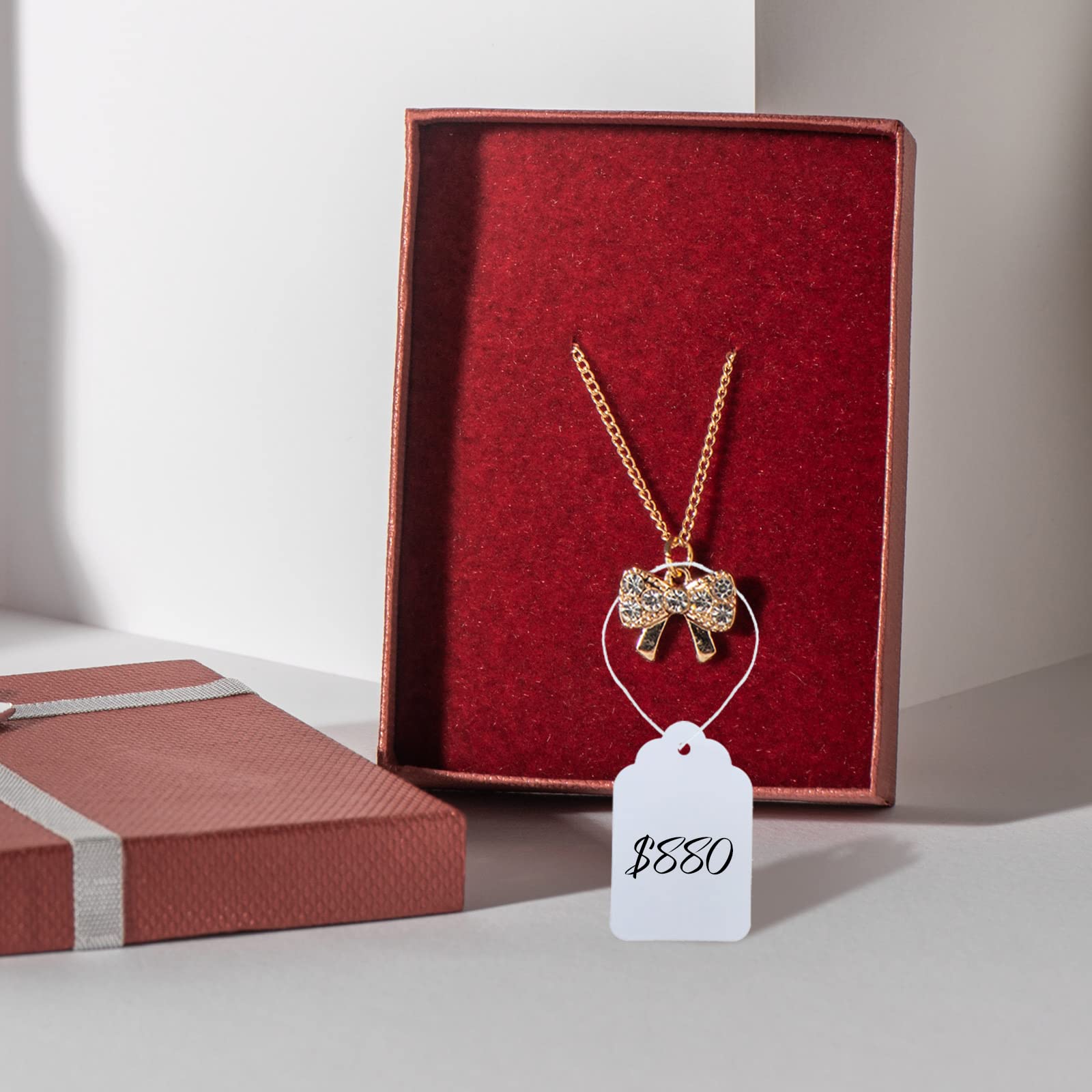 3000 etichette per prezzi, con cordino attaccato, etichette bianche opache, etichette scrivibili per abbigliamento, merchandising, etichette per prezzi, forniture per gioielli, 3 x 4 cm