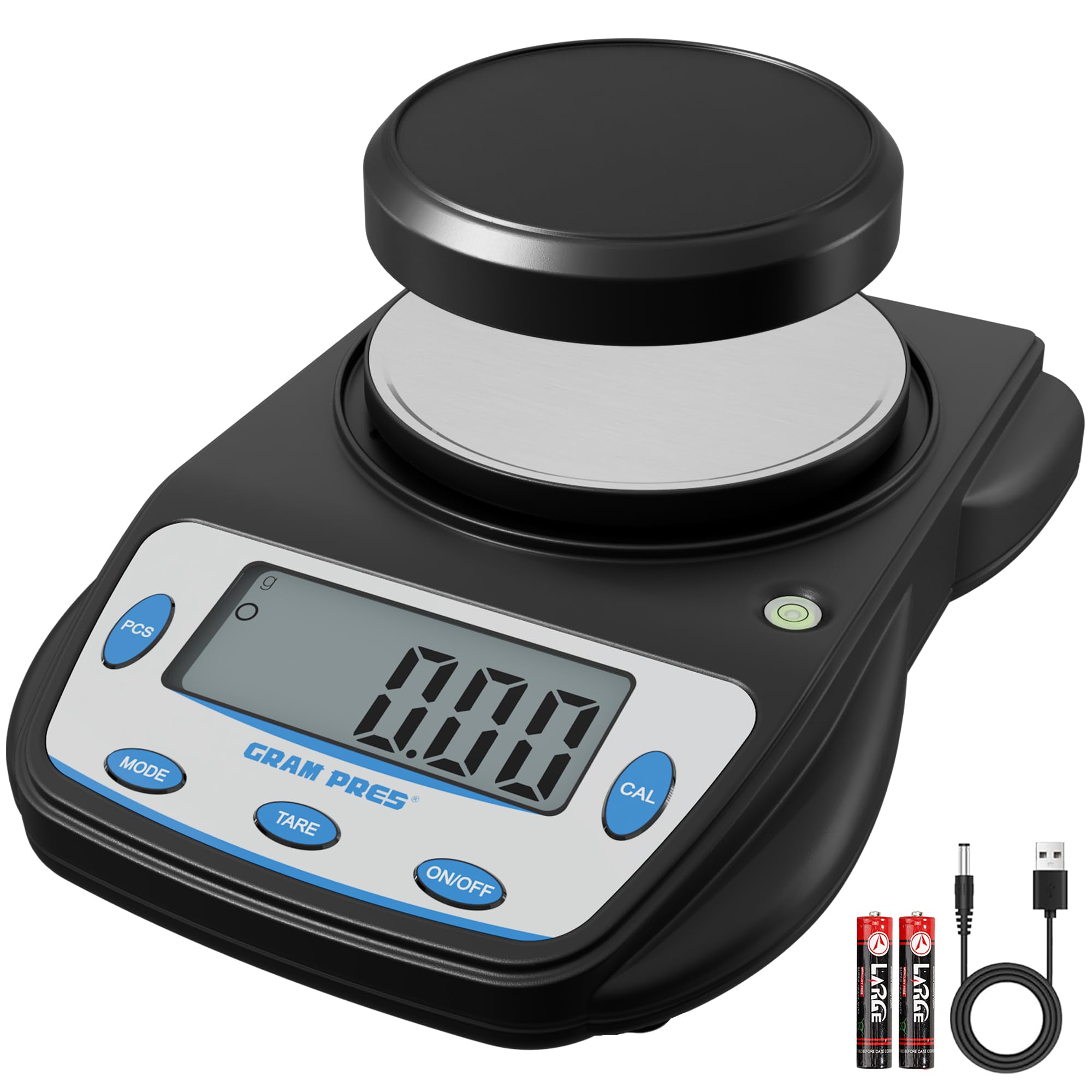GRAM PRES Bilancia digitale da laboratorio 600 g x 0,01 g, precisione elettronica di precisione, bilancia analitica, bilancia scientifica, per gioielli, polveri, monete, ecc.