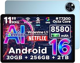 Sponsored You’re seeing this ad based on the product’s relevance to your search query.Learn more about this advertisement DOOGEE U11 Pro Android 16 Tablet 11 Inch, 30GB RAM + 256GB ROM (2TB TF) Gemini AI, 8580mAh, 90Hz Display, Unisoc T7200 Octa Core Tablet PC, 13MP + 5MP, WiFi 5/Widevine L1/ GPS/Face ID/OTG [2025]