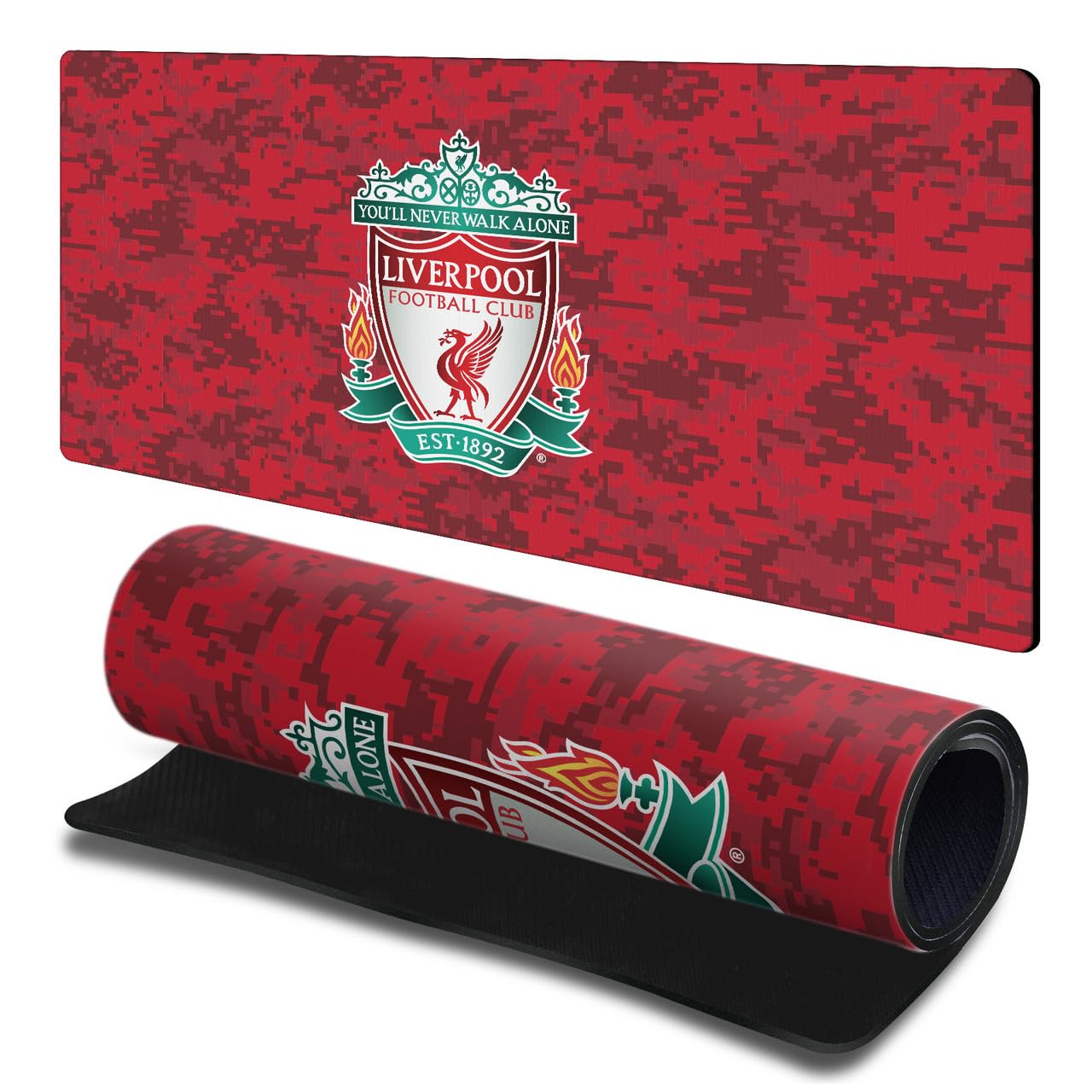 Head Case Designs Officially Licensed Liverpool Football Club Digital Camou Crest Graphics Gaming Office Desk PC Keyboard Mouse Mat Pad 23.62 x 11.81 x 0.12 inches (600 x 300 mm) - L