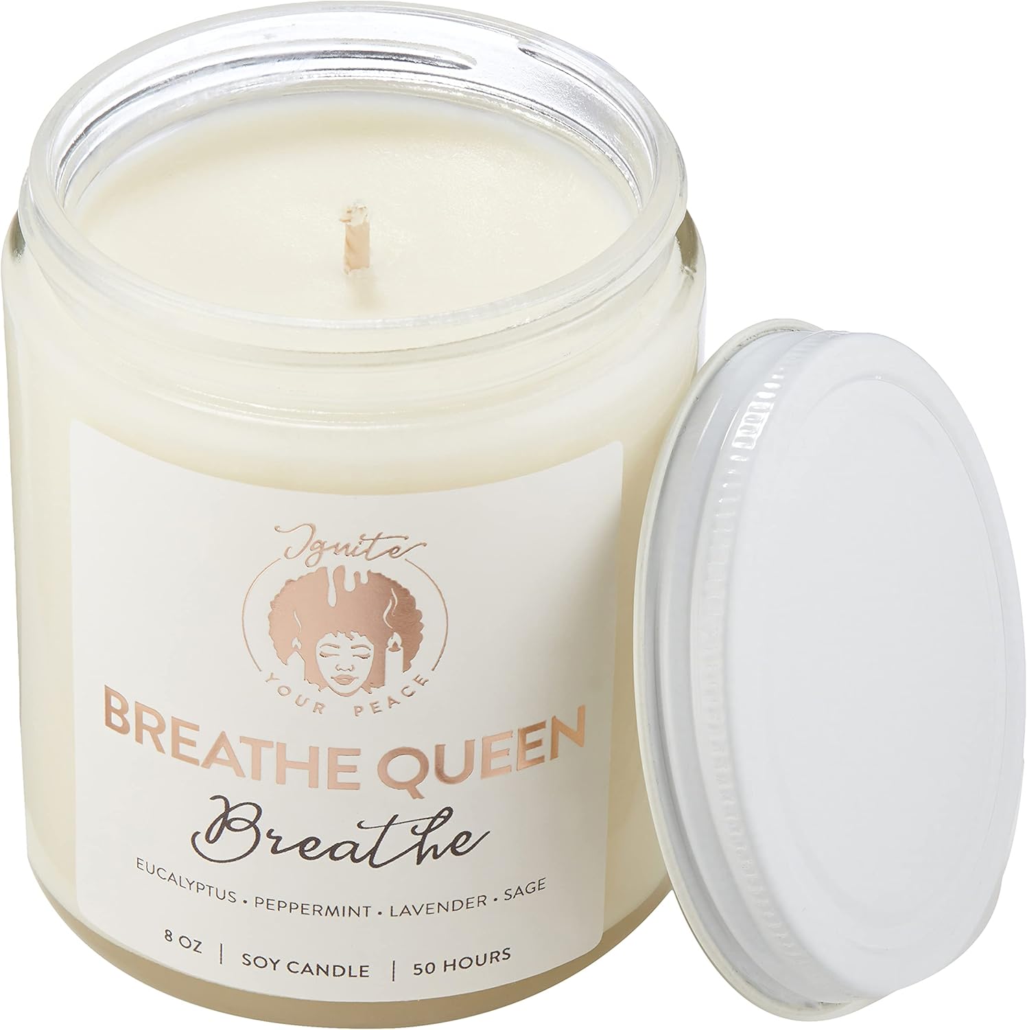 Ignite Your Peace Candle Co Soy Candle with Eucalyptus and