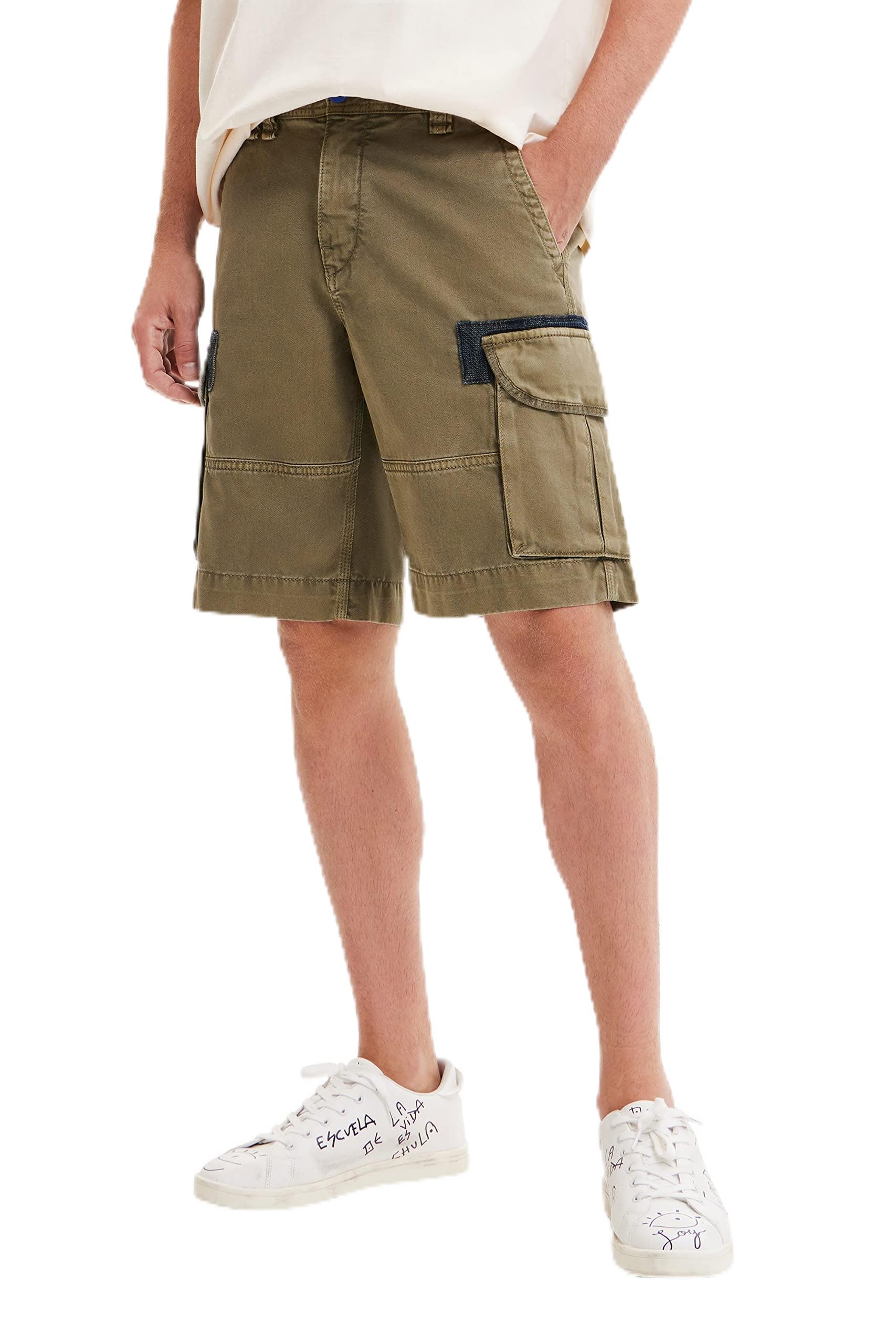 Desigual Men's TS_Daniele 4086 Dark KAKI Casual Pants, Green, 38