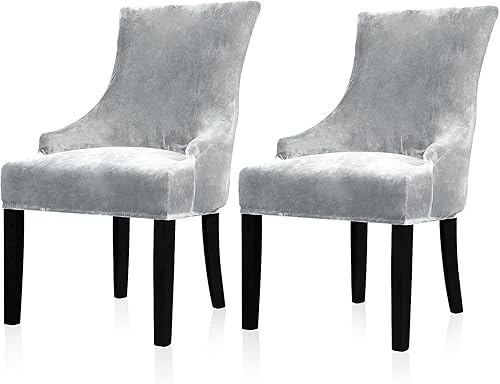 Lellen - Funda protectora de terciopelo elástica para silla de orejas , funda protectora reutilizable para comedor, banquete, decoración del hogar,