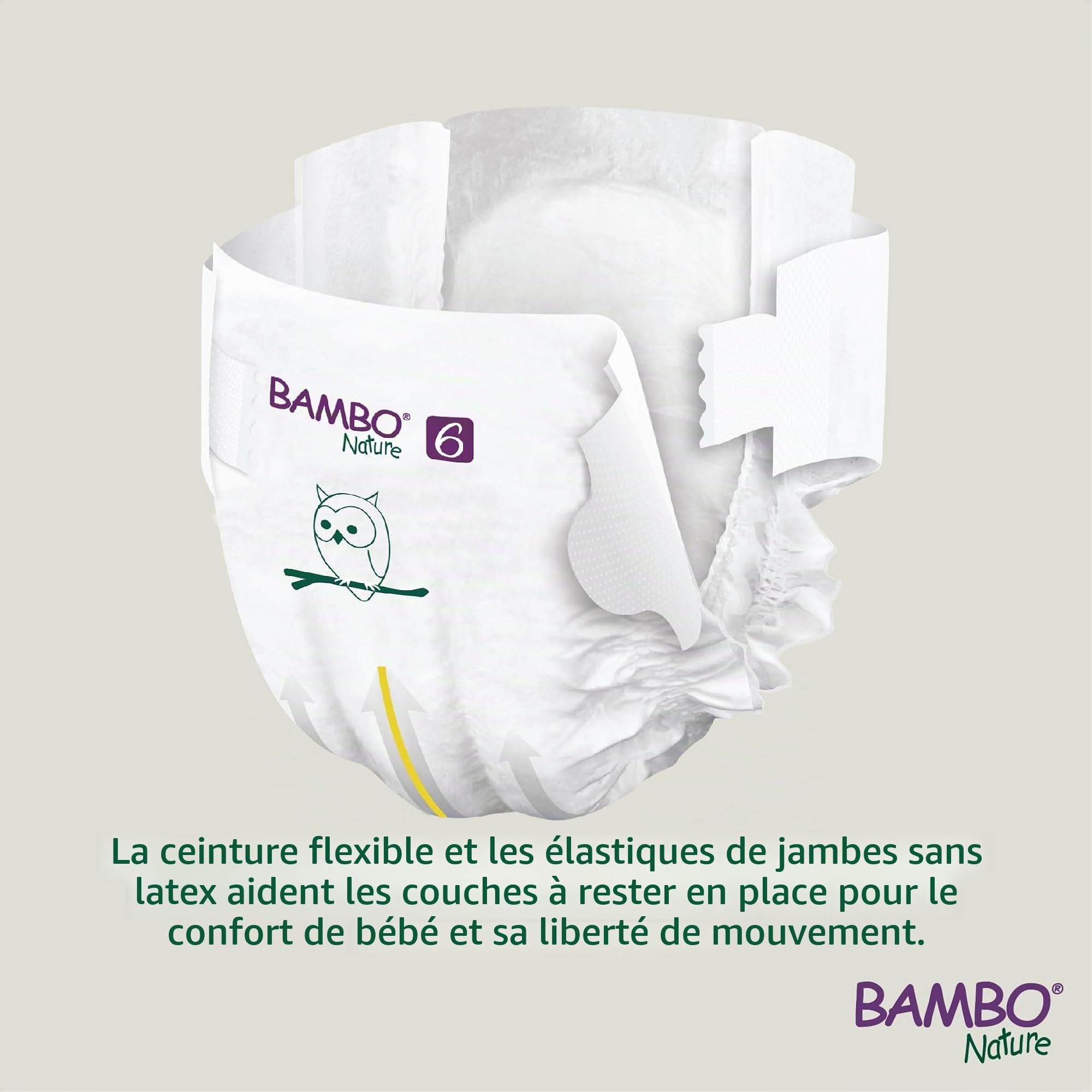 Bambo Nature Couches écologiques de qualité supérieure, couches durables étiquetées écologiques, protection améliorée contre les fuites, couches sûres et confortables pour bébé, sûres et confortables