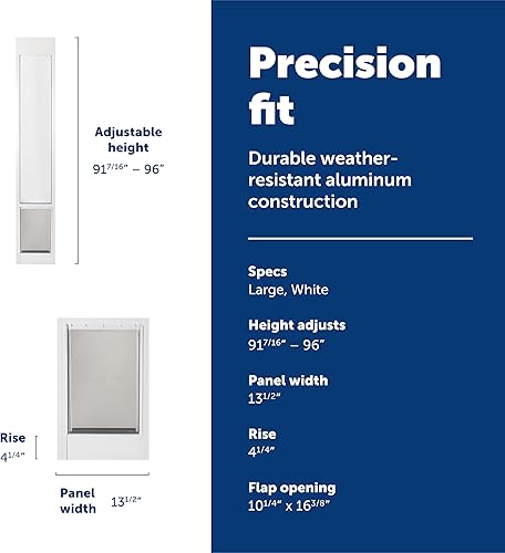 Miniatura 21 de PetSafe Libertad de aluminio Patio Panel de vidrio deslizante Puerta de cristal y gato, ajustable 76 13/16 pulgadas a 80 11/16 pulgadas - Puerta