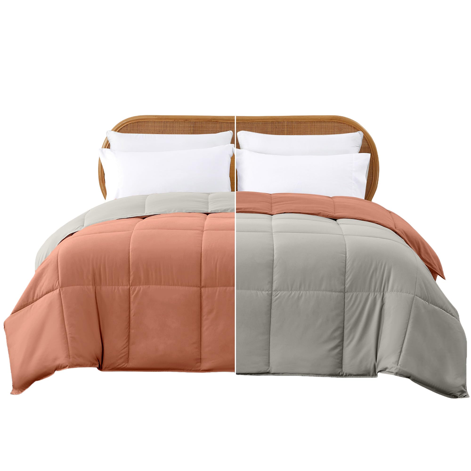 Pacific sahilde tekstil Wende kuştüyü alt yün, polyester, turuncu Rost/Oatmeal, King