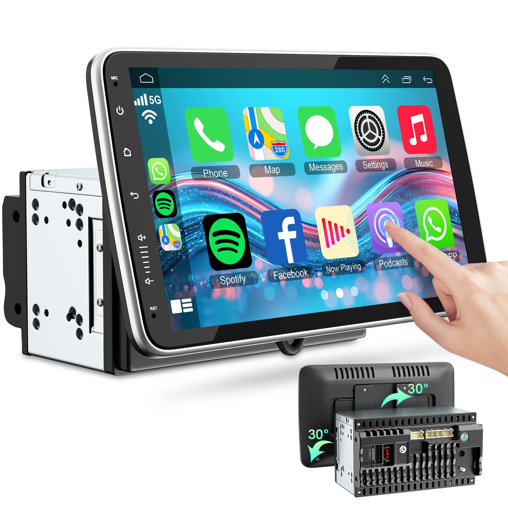 11インチ DPオーディオ Android 15ナビ/ドラレコ/CarPlay Amazon.com: 4+64GB Android 15 Double Din Car Stereo, Wired