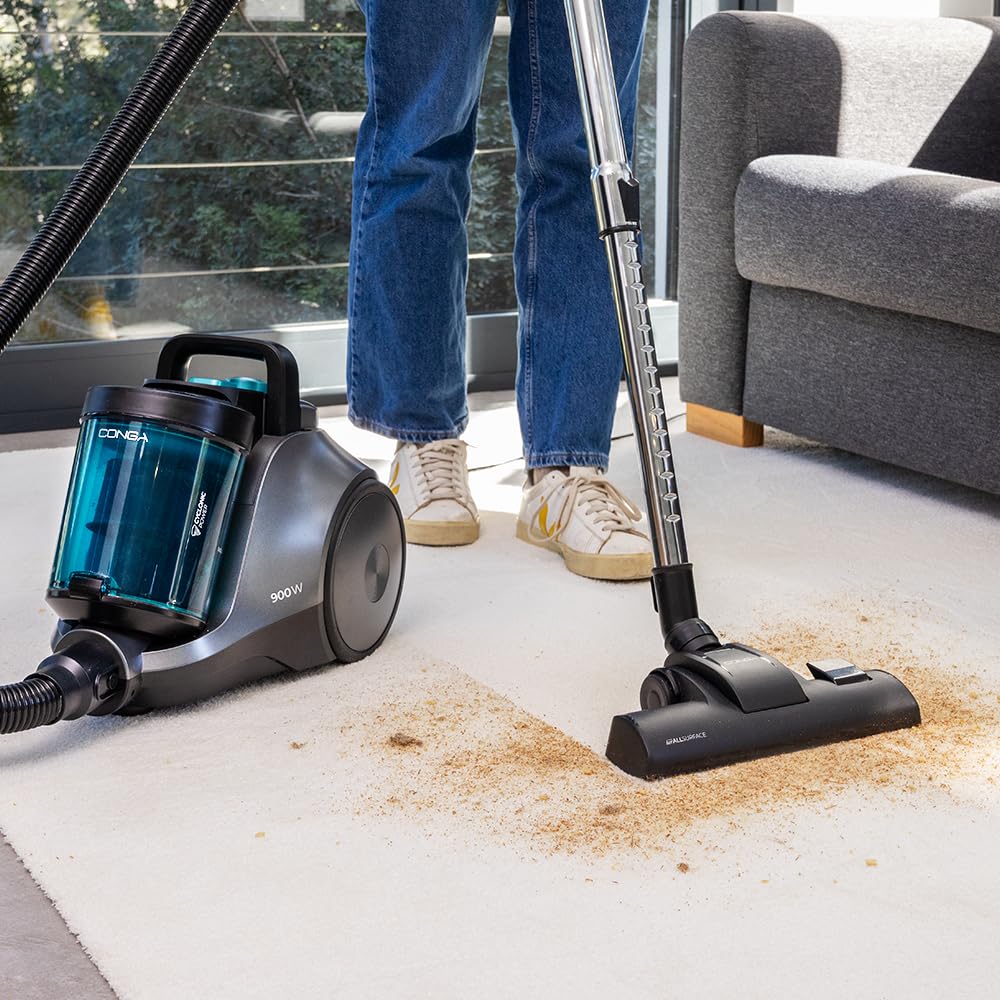 Cecotec Aspirateur Traîneau sans Sac 2,5L Conga Rockstar Cyclonic Pro. 900W, Puissance d'Aspiration 19Kpa, Régulateur de Puissance, Inclut Cyclonic System, Filtre HEPA, Rayon d'action 6m