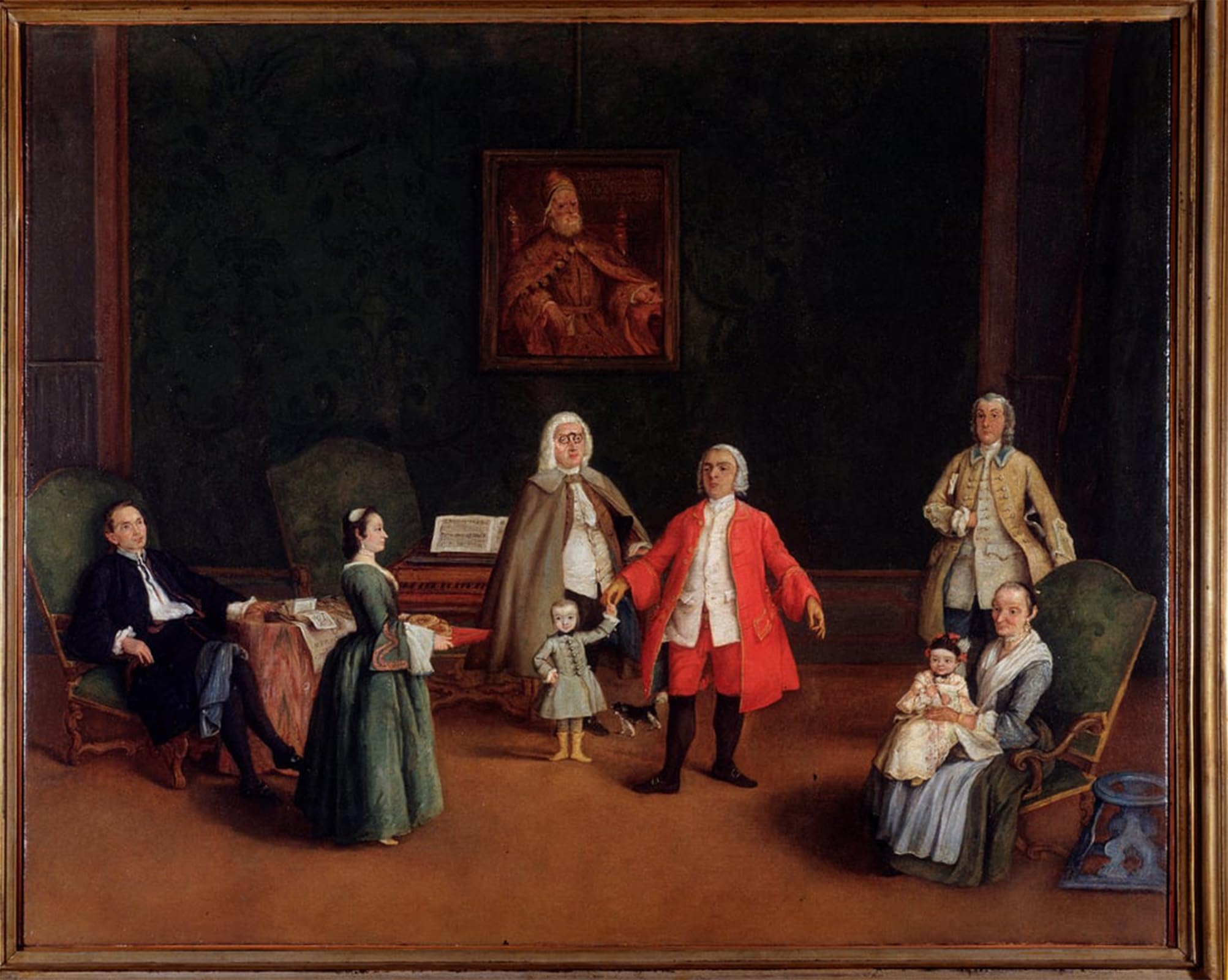 SERENDIPITP Abstract Painting Mural Print Picture Wall Decor Painting Portrait of a Family by Pietro Longhi Vintage Wall Artwork for Home Decor 60x90cm