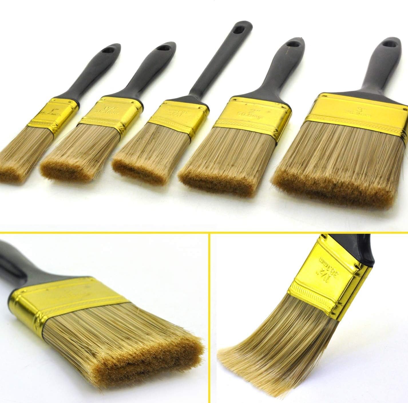 Great Andrew Set di 5 pennelli multiuso di grande valore (3,5 pollici 1,5 pollici 1,5 angoli SASH 1,5 pollici), pennelli da pittura, set di pennelli per recinzioni di mobili e finiture da parete