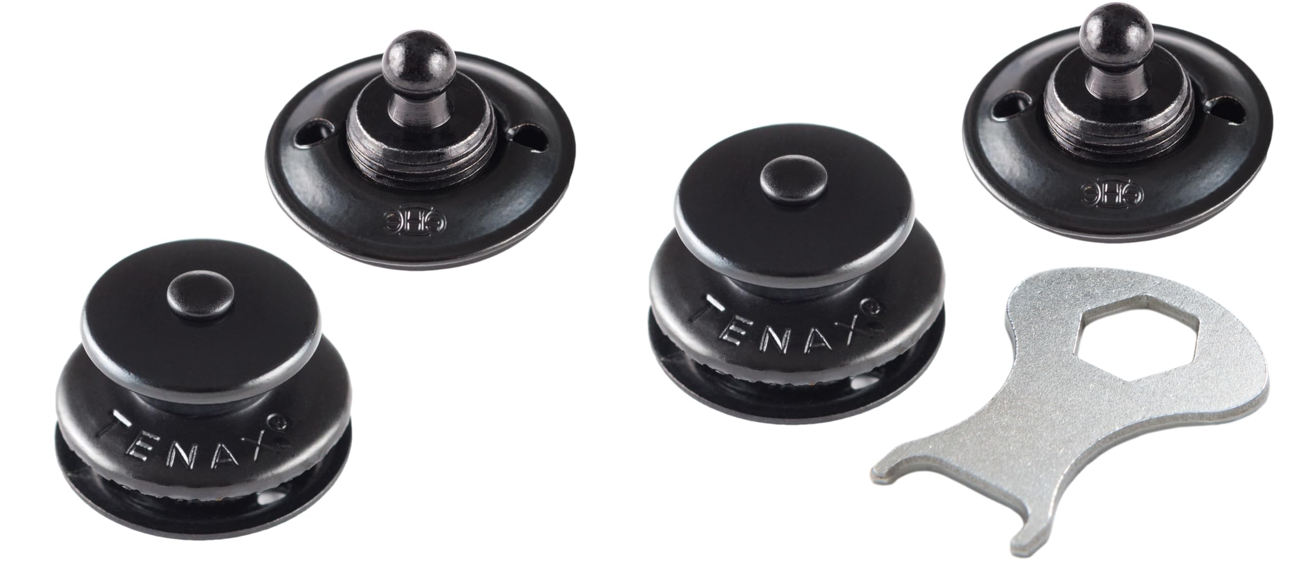 Tenax Knob Black 1 Upper Part + 1 Bottom Cloth Screw + 1 Tenax Key