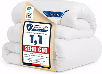 BEDSURE Bettdecke 240x220 Winterdecke 450gsm - 4 Jahreszeiten 2 teilig Bettdecken - Inklusive Ganzjahresdecke 240x220 300gsm & Sommerdecke 220x240 150gsm, Steppdecke für Winter/Sommer/Vierjahreszeiten