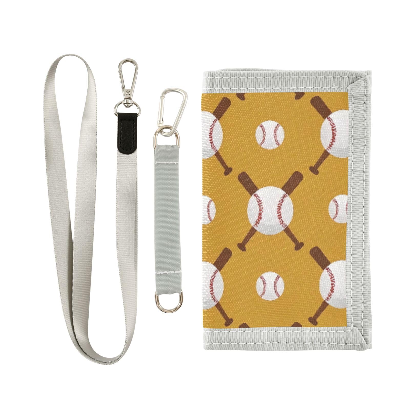 ALAZA Kids Wallets for Boys Girls Toddler Trifold Wallet Children Small Baseball Bat with Zipper Coin Pocket