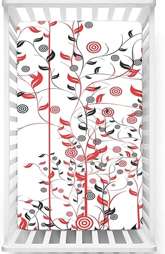 Miniatura 1 de Sábanas bajeras ajustables para cuna pequeña con temática floral, sábana bajera portátil para colchón de cuna o sábana para cama infantil, 24 x 38