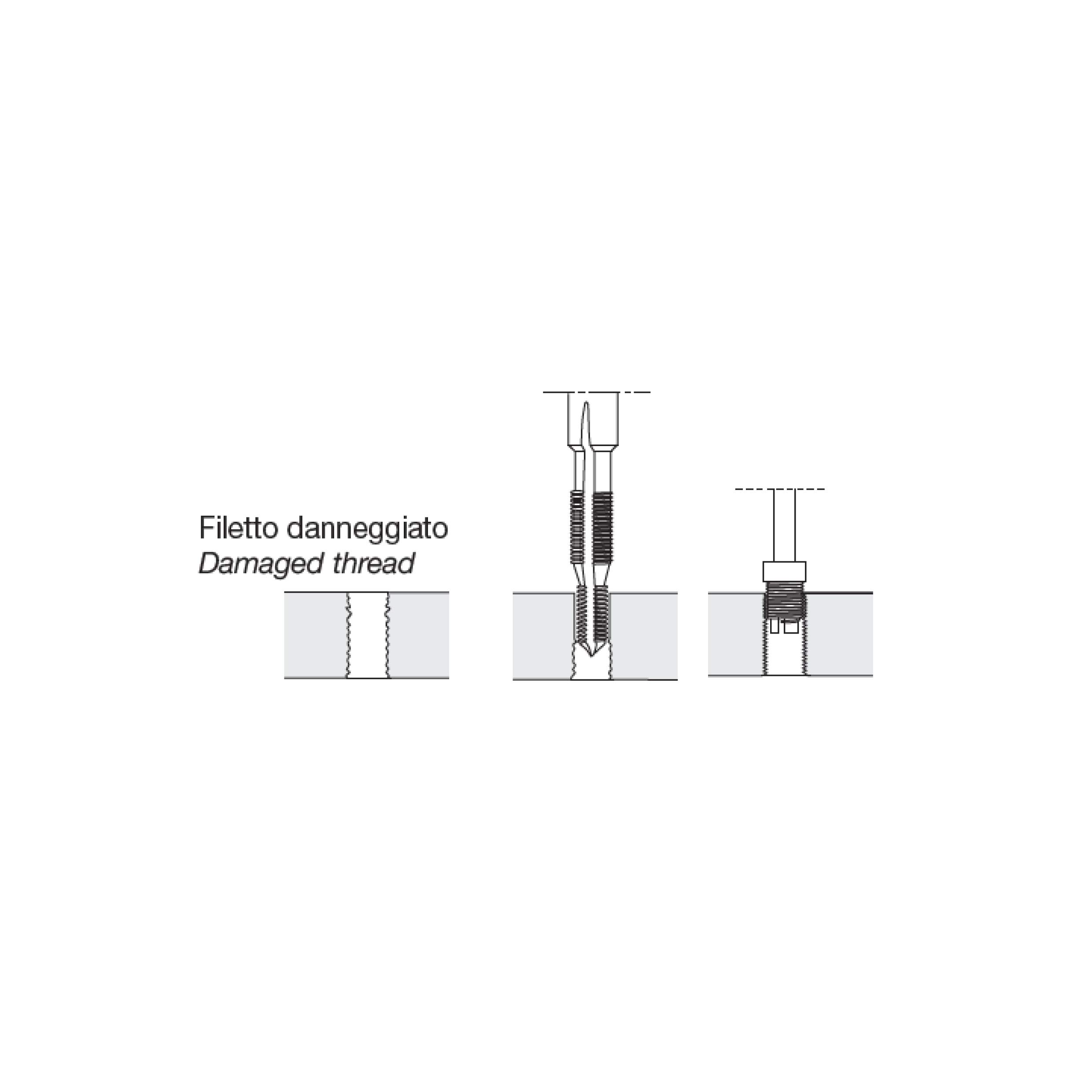 KRINO 10631100 Set Completo Riparazione Filettatura DANNEGGIATA M 14X1,25 per Candele, Acciaio