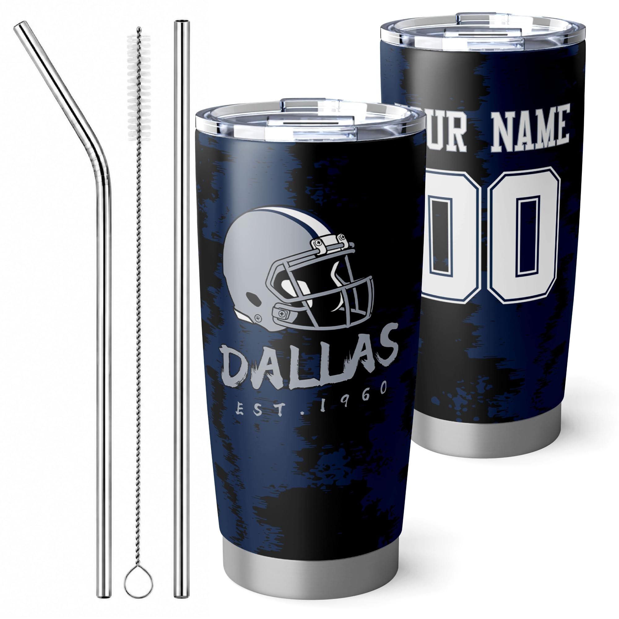 ANTKING Dallas Tumbler 20oz Travel Mug Custom Number Name Gifts