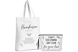 2 Pcs Hair Stylist Tote Bag & Makeup Bag with Inspirational Sayings for Women Hairdressers