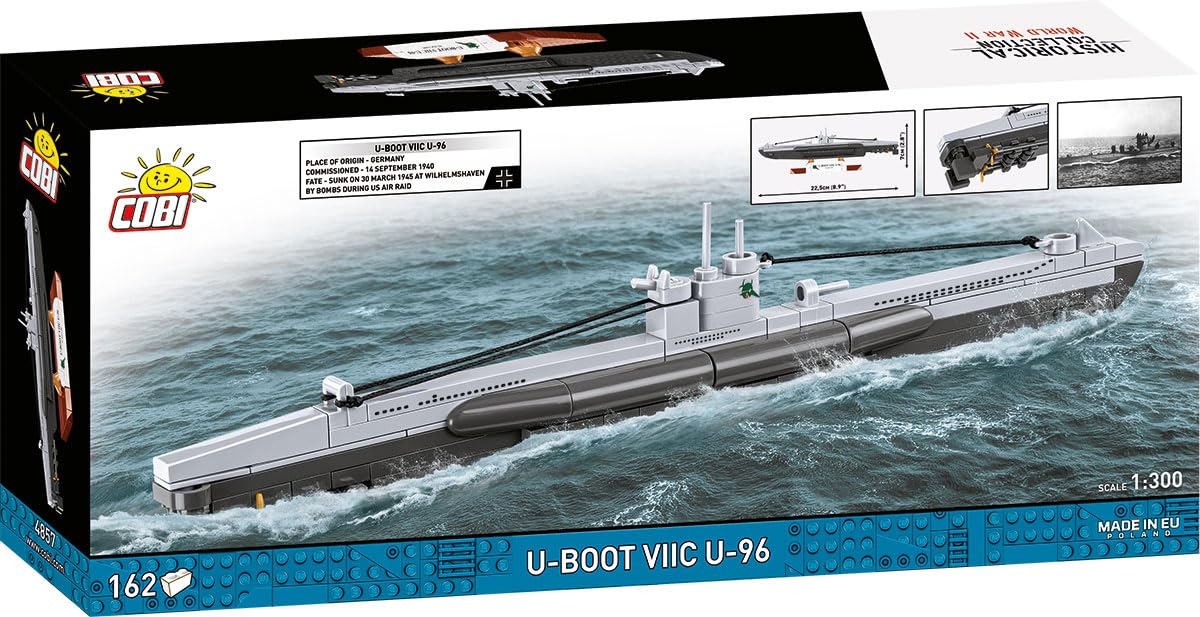 COBI Collezione Storica U-Boat VIIC U-96, Seconda Guerra Mondiale, 162 Pezzi