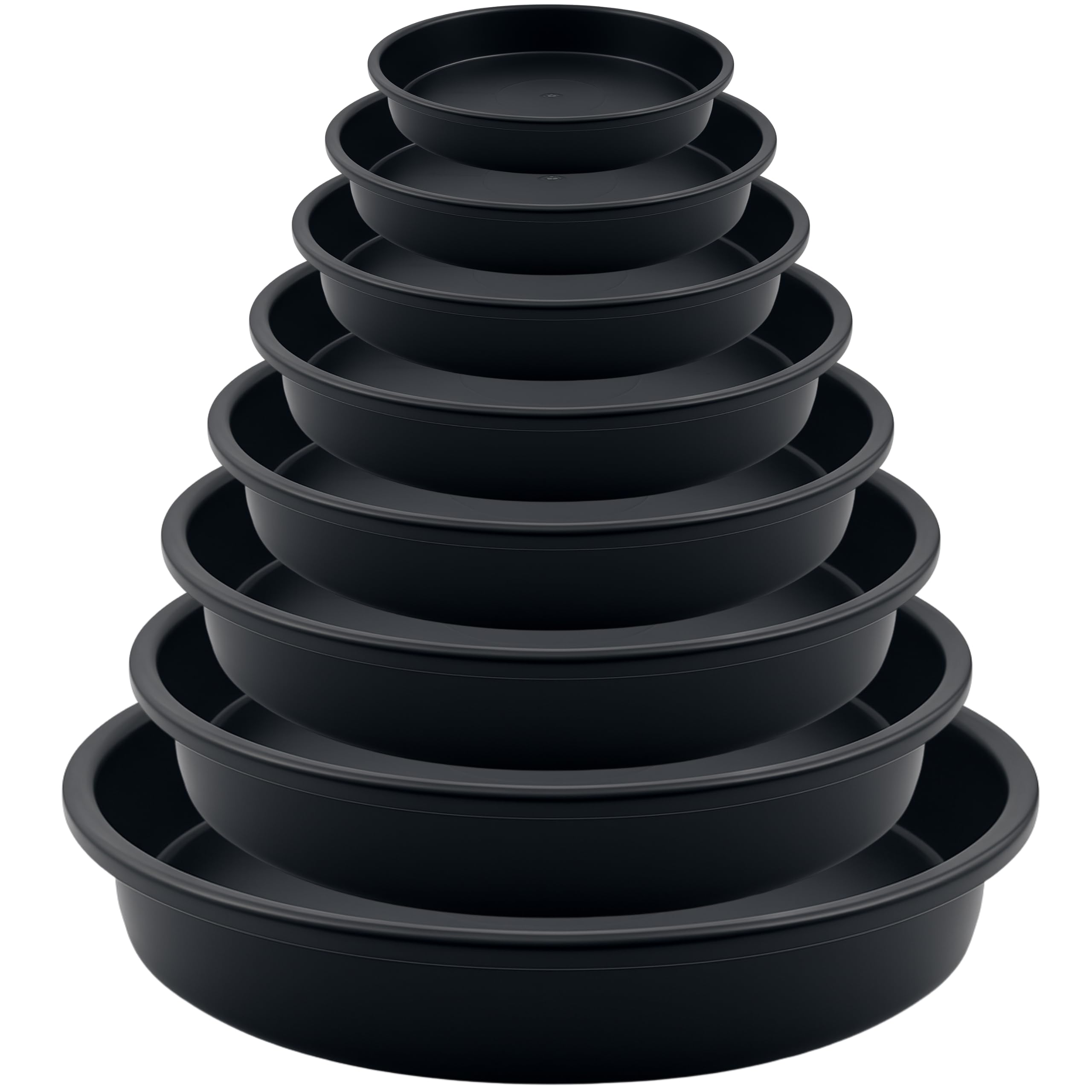 FUTURE GARDENING Plant Pot Saucers Tray Ø 30 cm – Pack of 6 – Heavy Duty Plastic Drip Tray Base Plates for Indoor & Outdoor Plants – Waterproof Black | Other Multipack Options Available