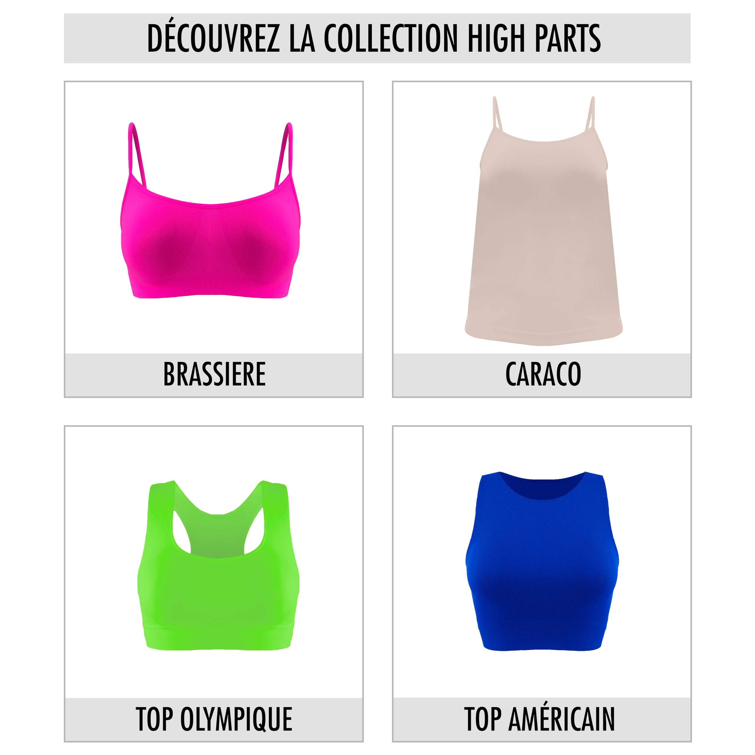 Risalti Brassiere Fille Américaine Microfibre 3Pcs - Top Fille, Crop Top Fille, Crop Top Enfant Fille, Soutiens-Gorge Fille, Brassière Fille, Top Sport, Free Bracelets - Made in Italy