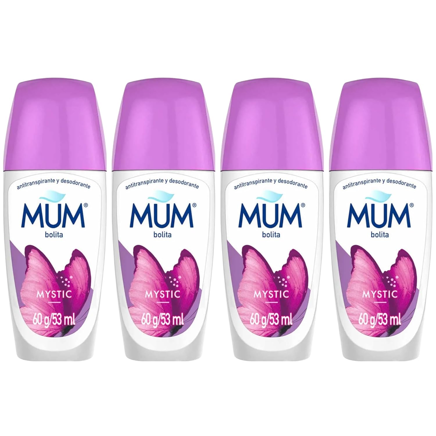 Mum Mystic Ladies Deodorant Antitranspirante Pack 4-2.12 oz Each - Deodorant Women, Ladies, 1.79 fl oz - Effective Protection for Women