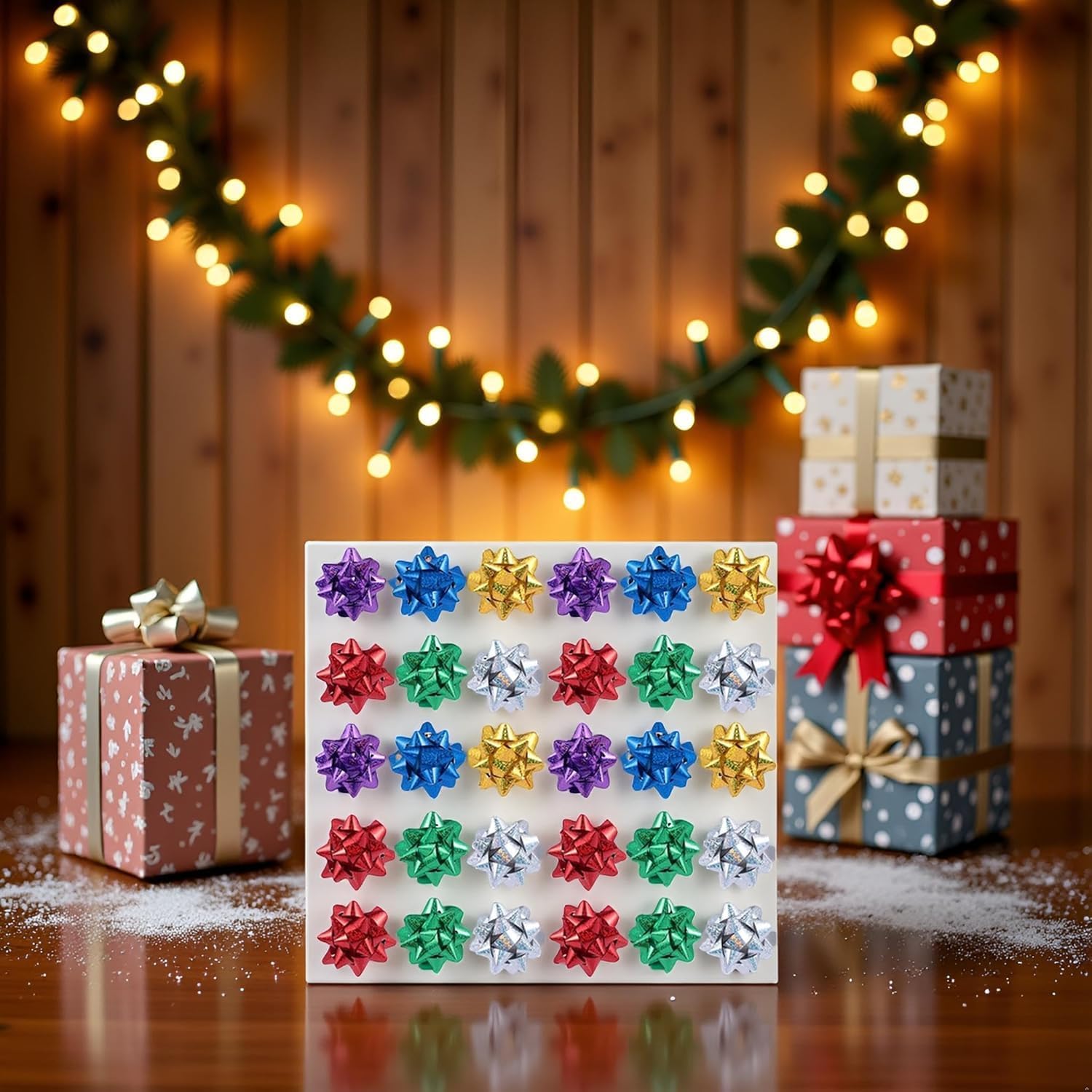 GANPUB 50 Pcs Colorful 1 Inch Gift Bows Mini Christmas Bows Metallic Star Bows Party Gifts Wrapping Bows Adhesive Holiday Presents Bows for Valentine's Day,Gift Wrapping Supplies,Gift Wrap Bows - Image 6