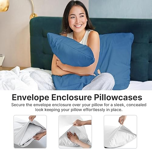 Miniatura 7 de CGK Unlimited - Sábanas de bolsillo extra profundo - Juego de sábanas de 7 piezas - Sábanas de tamaño King divididas de bolsillo profundo - Sábanas