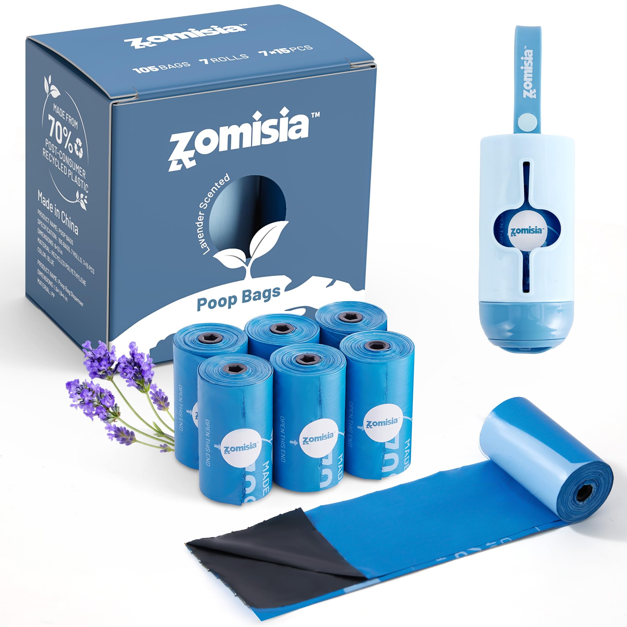 Amazon.com: ZOMISIA Dog Poop Bags Rolls with Holder - Black-Lined