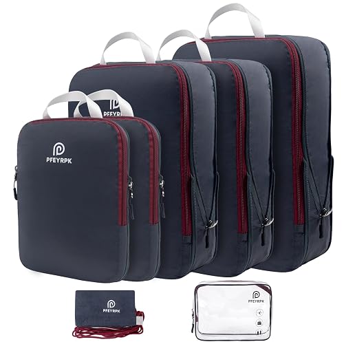 PFEYRPK Lightweight Compression Packing Cubes for Suitcases, Compressible Expandable Travel
