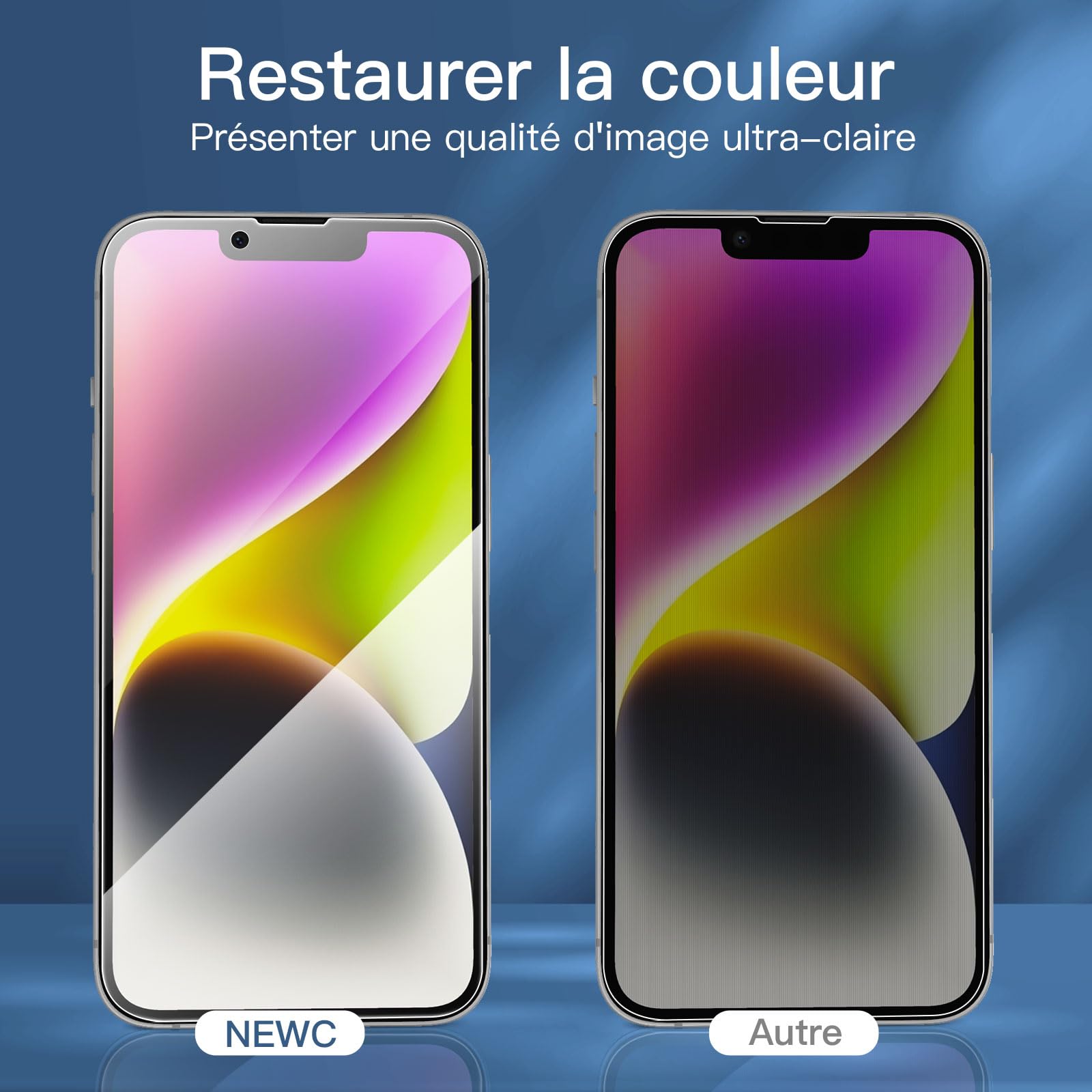 NEW'C 3 Sztuki, Prywatność Ochraniacz Ekranu dla iPhone 16e, iPhone 14, iPhone 13, iPhone 13 Pro (6,1 cala), Udoskonalony Kąt Prywatności 28 Stopni, Ultra Trwała Twardość 9H, Bez Bąbelków