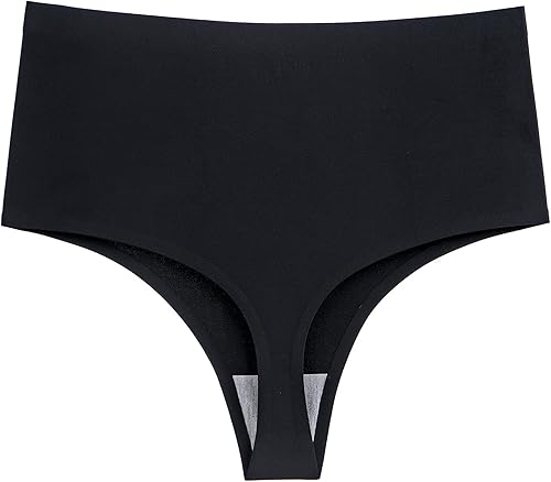 Miniatura 2 de Tanga de cintura alta que no se ve para mujer, bragas de tiro alto sin costuras, paquete de 4