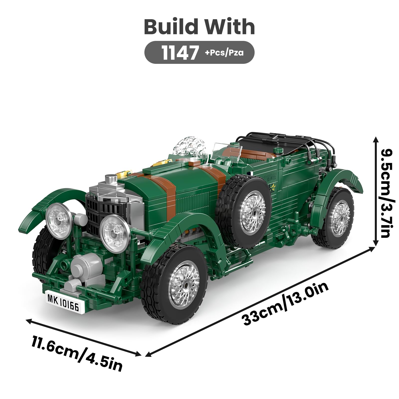 Mould King Oldtimer 10166 - Set di mattoncini classici per adulti e ragazzi dai 14 anni in su (1147 pezzi)