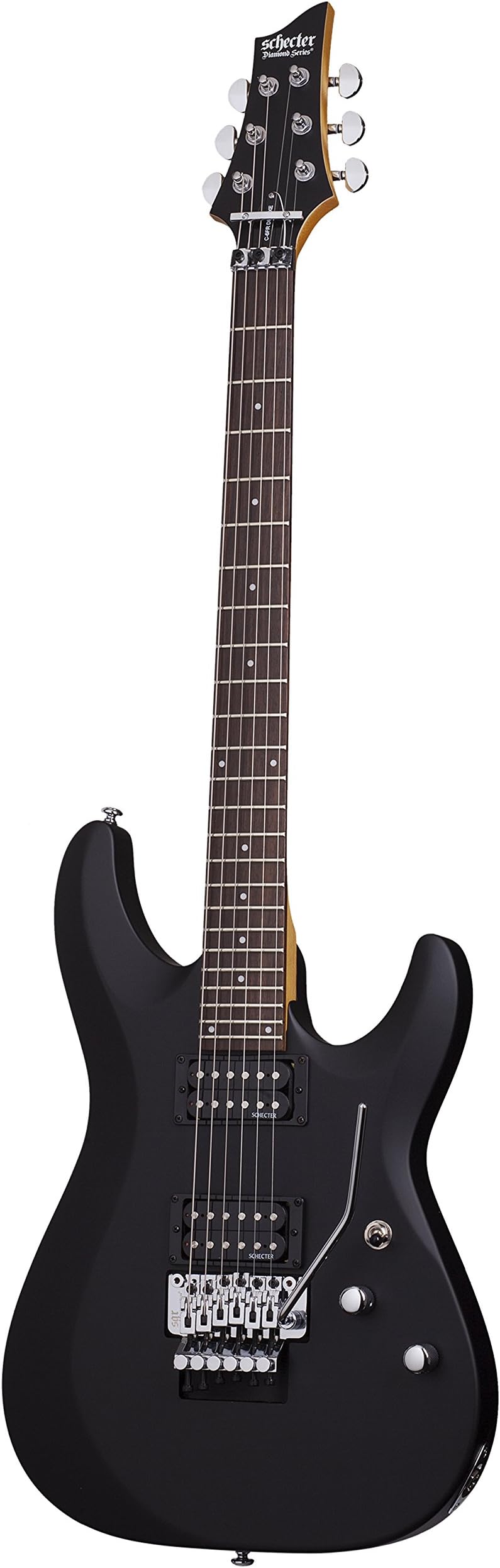 Schecter C-6 FR DELUXE Satin Black Solid-Body Electric Guitar, Satin Black