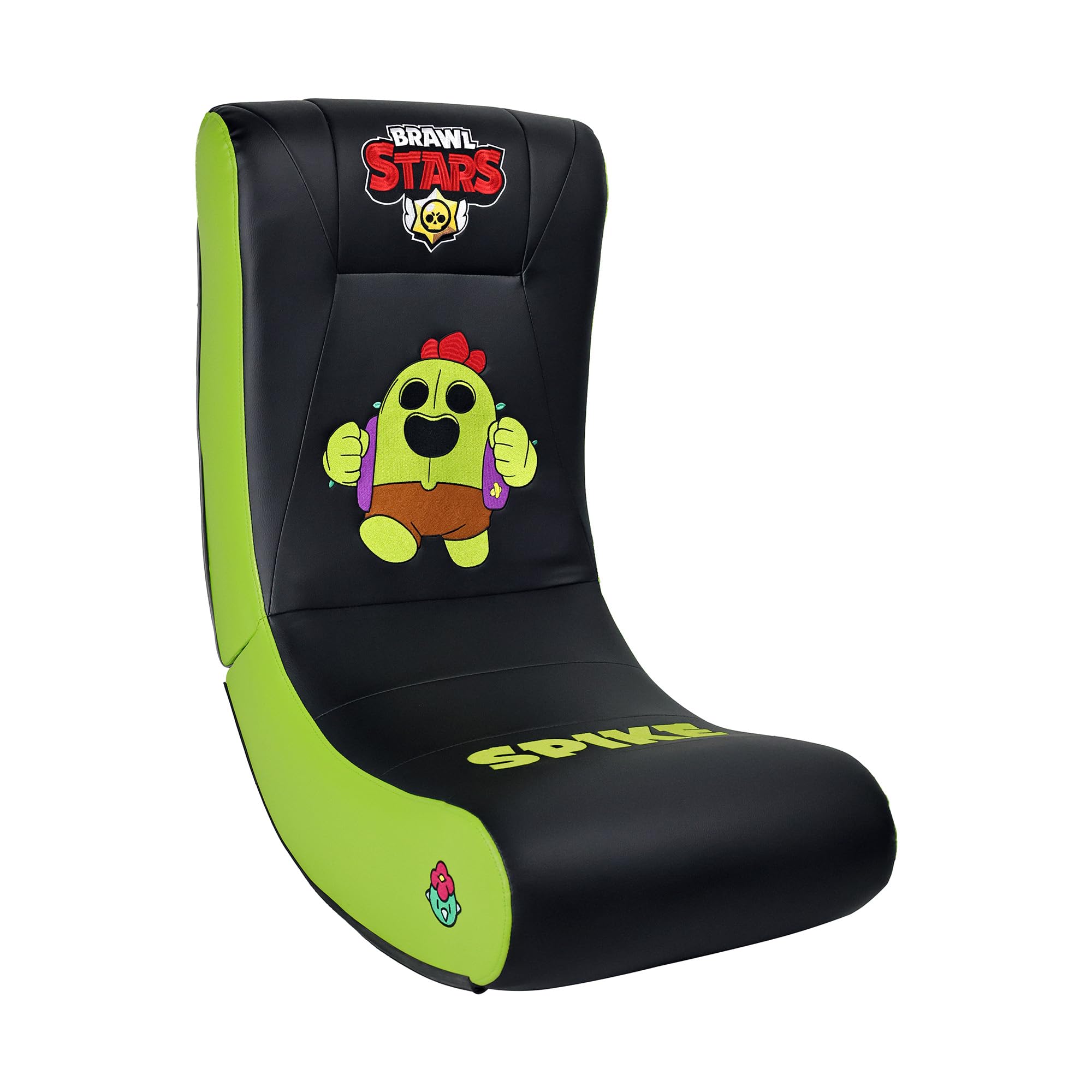 SUBSONIC Sedia a Dondolo da Gaming Spike per Brawl Stars, Ergonomica con Licenza Ufficiale, in Similpelle Nera e Verde, con Poggiatesta, Pieghevole, per Soggiorno e Camera da Letto
