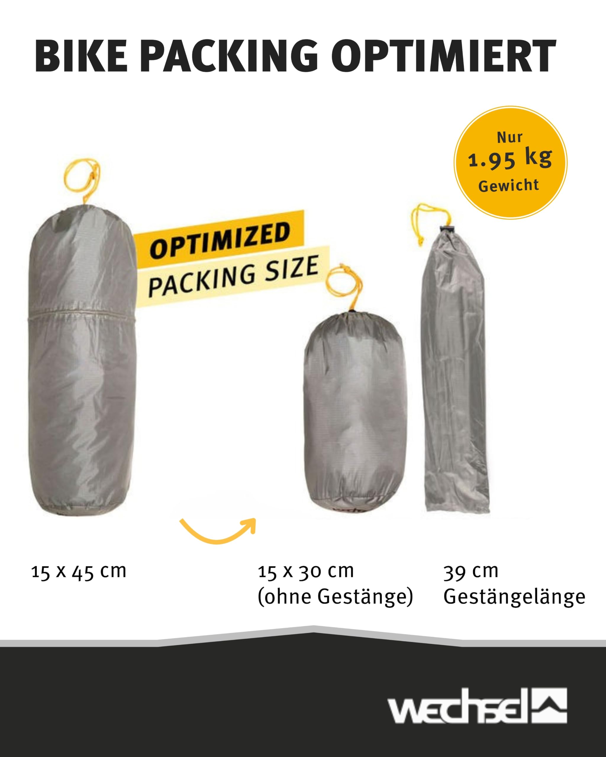 Wechsel Trekkingzelt Venture 1 I Kuppelzelt für 1 Person I schnell aufbaubares Hybridzelt I kompakt & transportabel I ideales Outdoor-Zelt für Camping, Wandern & Bike Packing