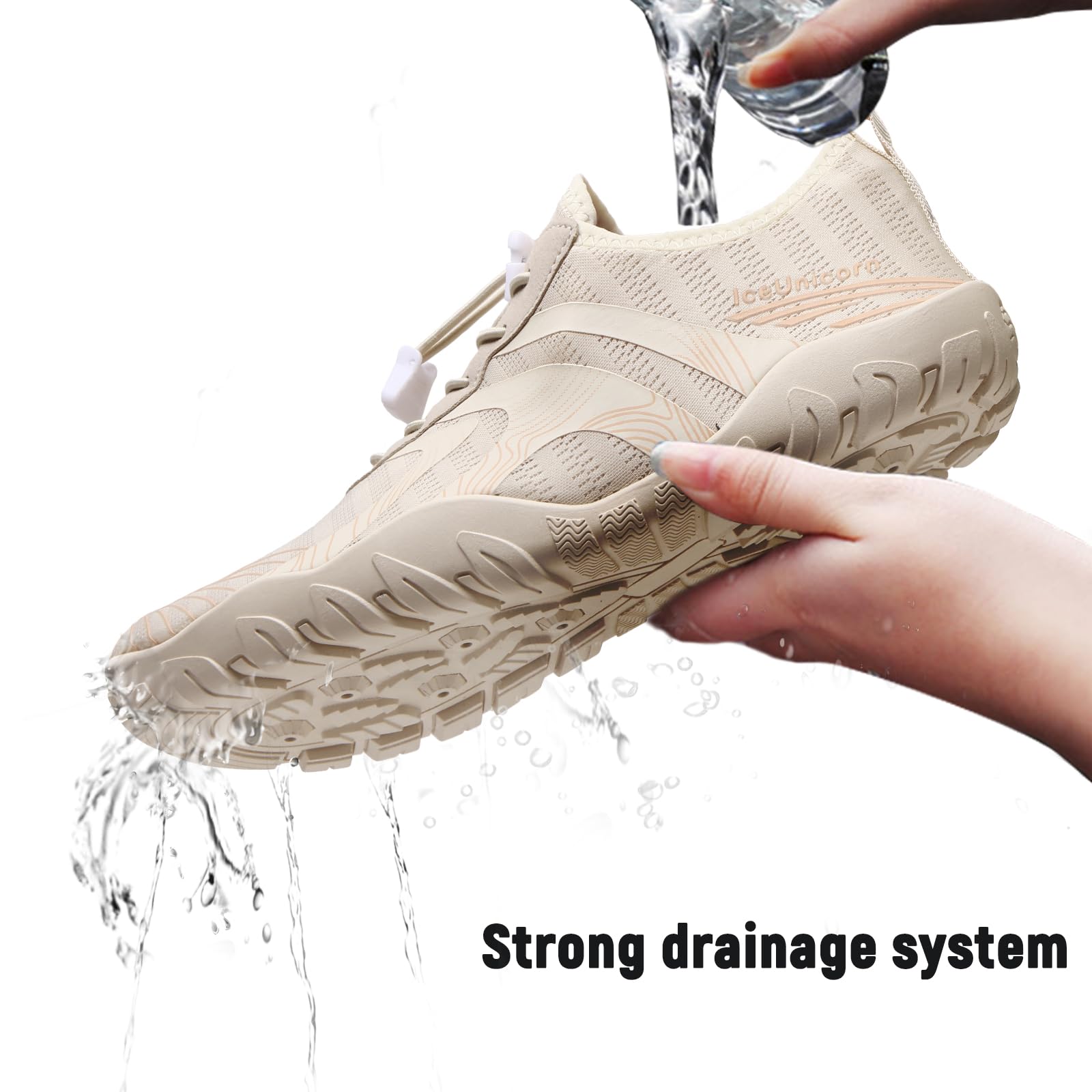 IceUnicorn Strandschuhe Badeschuhe Damen Herren Schwimmschuhe Aquaschuhe Sommer Schnell Trocknend Surfschuhe - 5