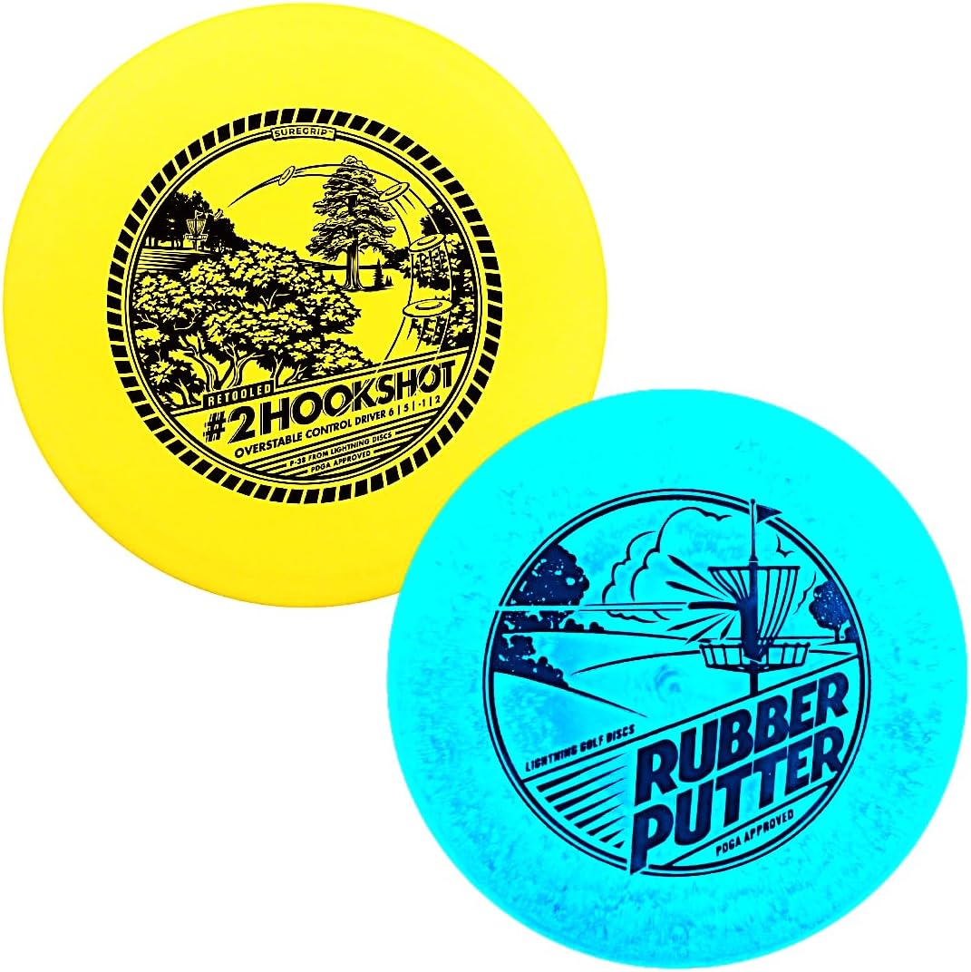 Lightning Discs - Disc Golf Starter Sets [Packs] for Beginners with Disc Golf Drivers, Mid-Ranges, Disc Golf Putters Disc Golf Starter Kit + Turbo Putt Option