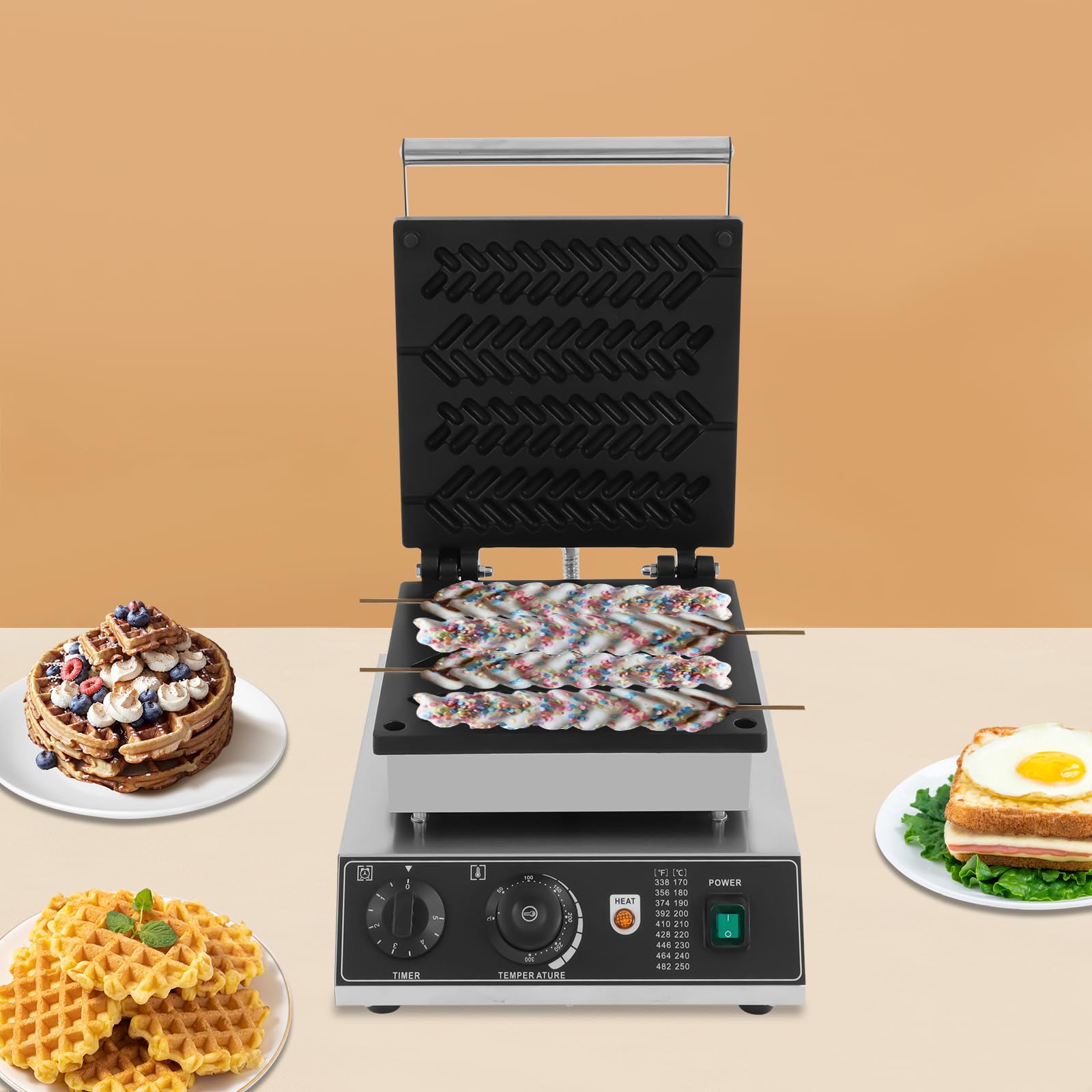Utensile elettrico da panettiere commerciale antiaderente waffle maker per waffle maker 1700 W Commercial Grade rivestimento temperatura regolabile waffle per la casa cafe ristorante 220 V