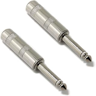 Ancable 2-Pack Audio 1/4" Plugs TS Jumbo Plugs Solder Type for Guitar, Instrument, Speaker/Microphone/Patch Cables - 6.35mm Male 1/4 Inch Phone Plug