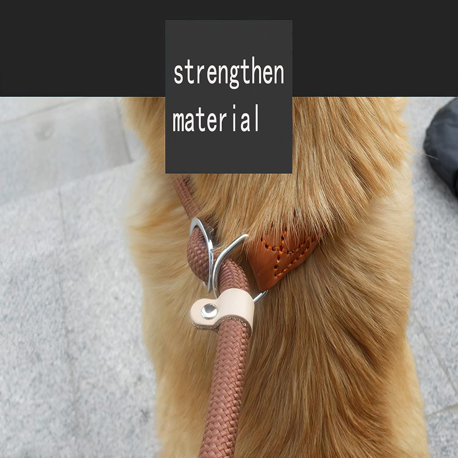 Bouverg 5FT Adjustable No- Pull Double-Sided Reflective Superior Nylon Dogs Leashes with Soft Padded Handle, Durable Strong Rope for Large and Medium Dogs Walking (Brown)