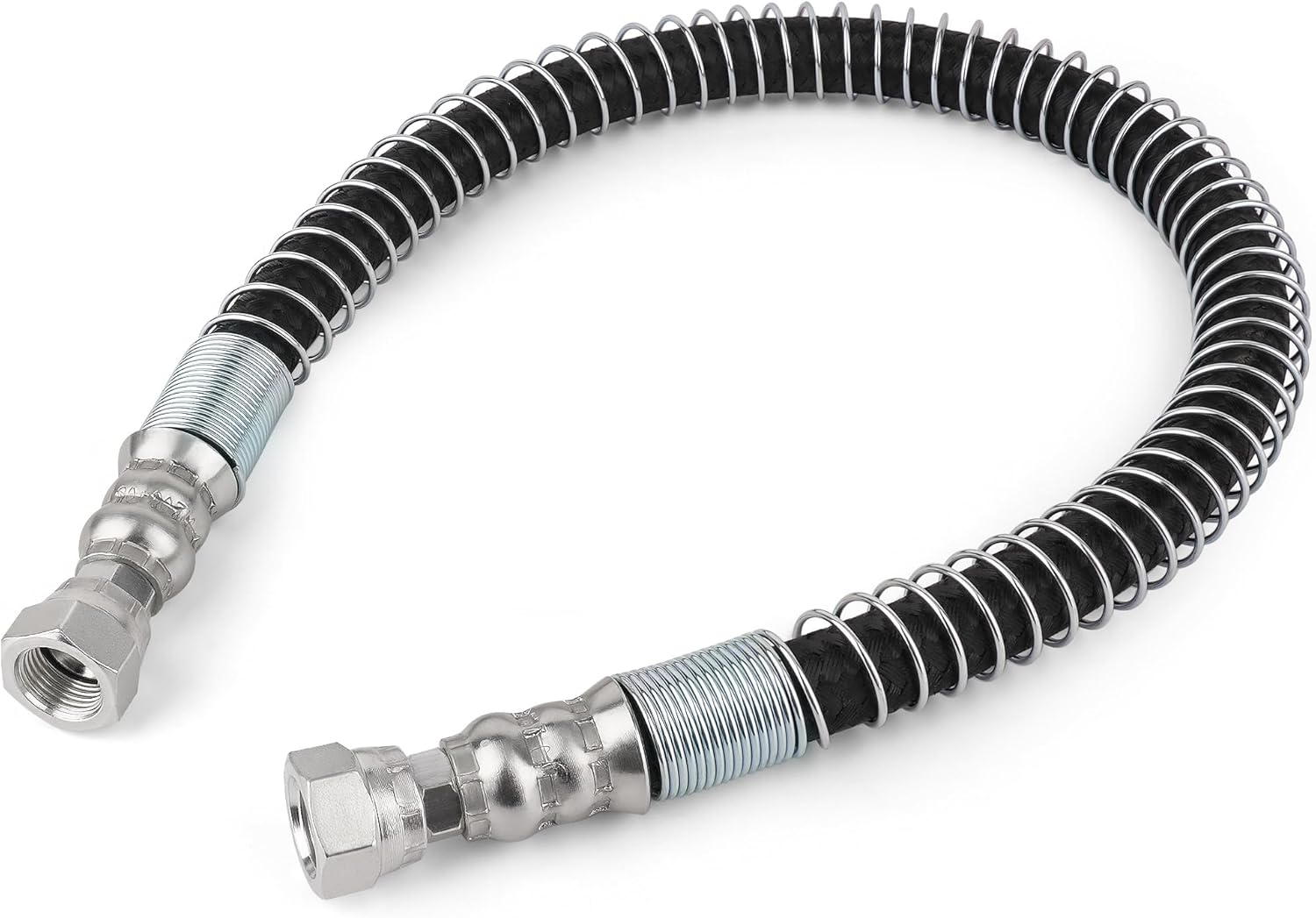 24" LPG Hose Crimped Liquid Propane Universal Assembly With Spiral Guard Tank 3/8" Fittting Connection Forklift Trucks