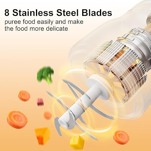 Miniatura 4 de Mezclador de alimentos para bebés con recipientes de alimentos para bebés, cucharas de silicona, fácil de limpiar, procesador de alimentos para